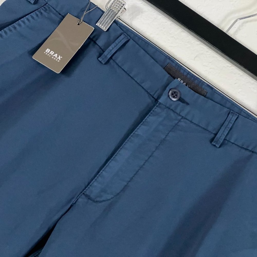 Brax Belleville Cotton Stretch Blend Shorts in Blue Men's Size 40